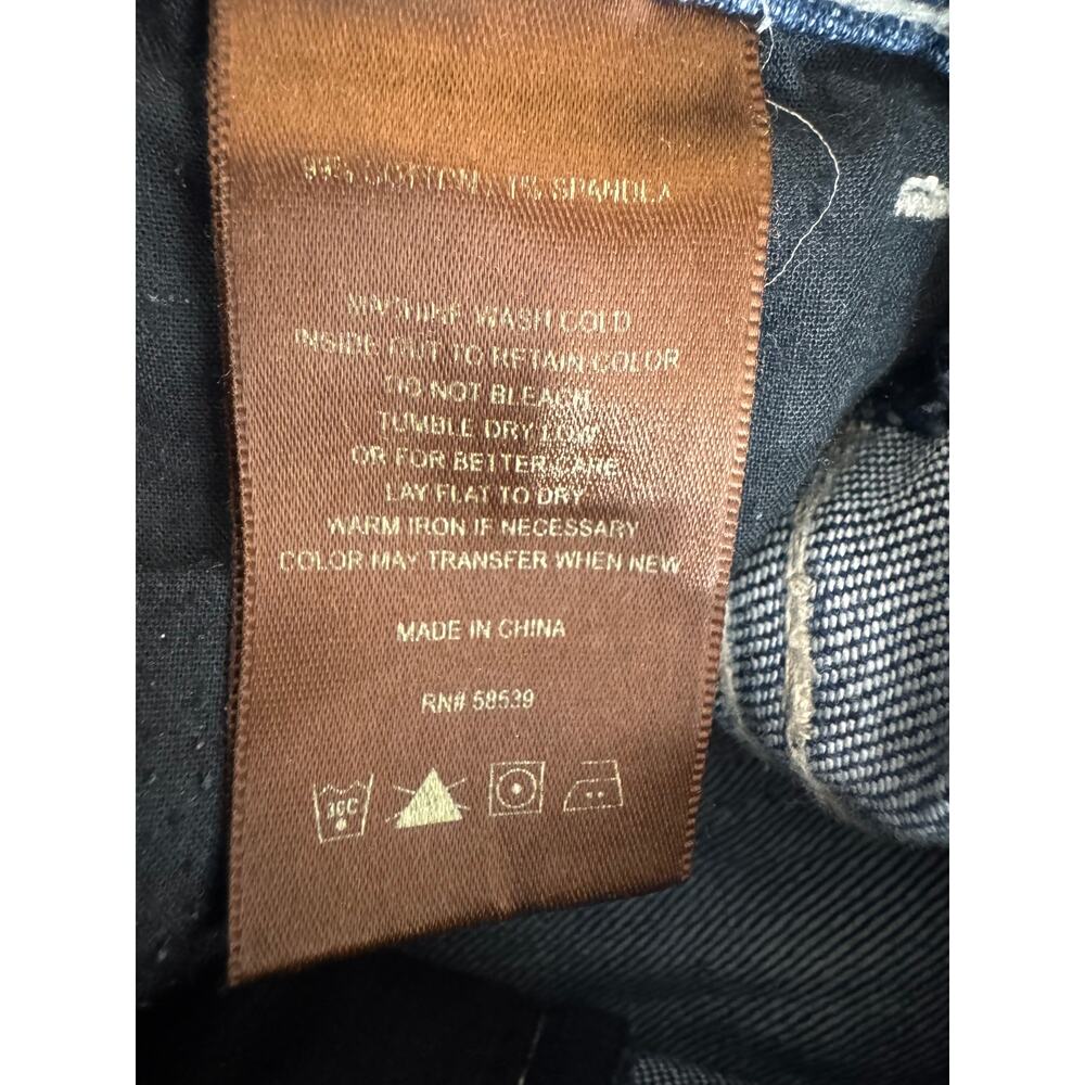 Kut From the Kloth Cameron blue denim crop jeans distressed straight wide cuff 6 - Picture 7 of 8